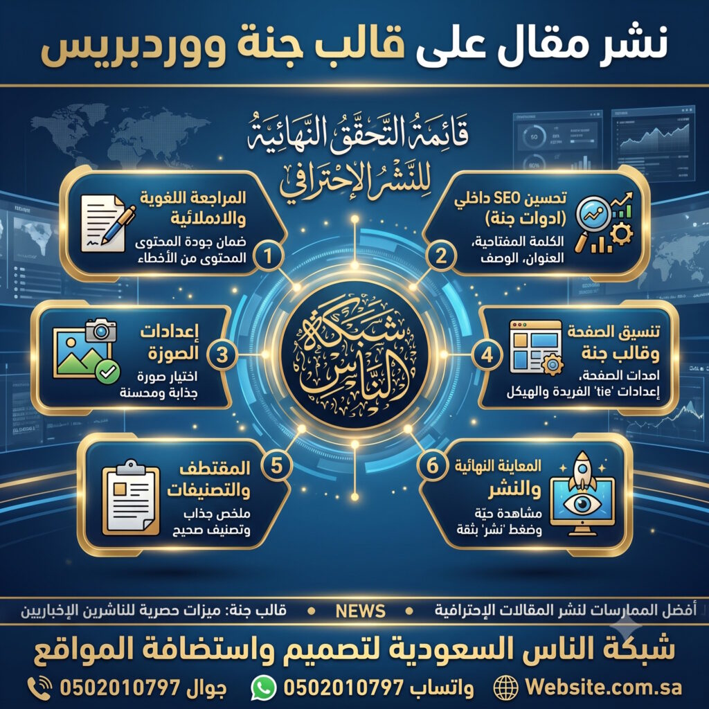 نشر مقال على قالب جنة ووردبريس المراجعة والنشر