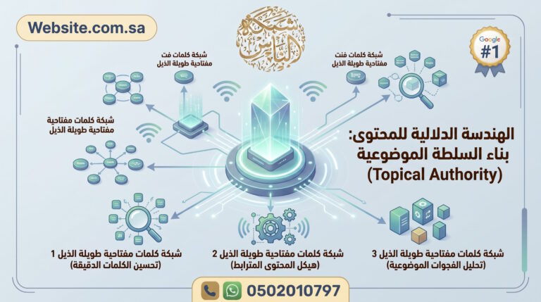 الهندسة الدلالية للمحتوى كيف تبني سلطة موضوعية (Topical Authority) عبر شبكات الكلمات المفتاحية طويلة الذيل (Long Tail Keywords)