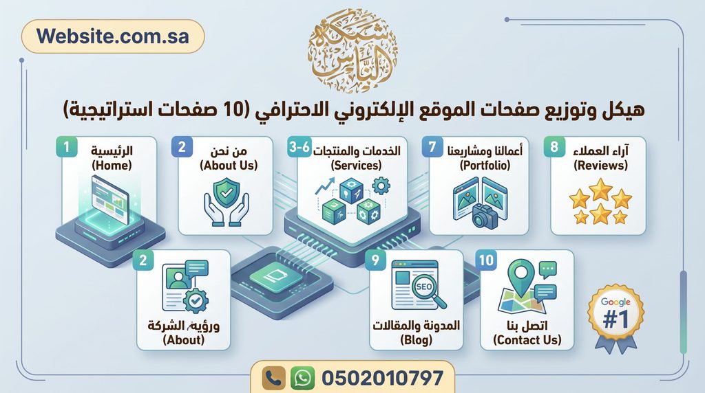 الهيكلية المعمارية لموقع ناجح من 3 إلى 10 صفحات