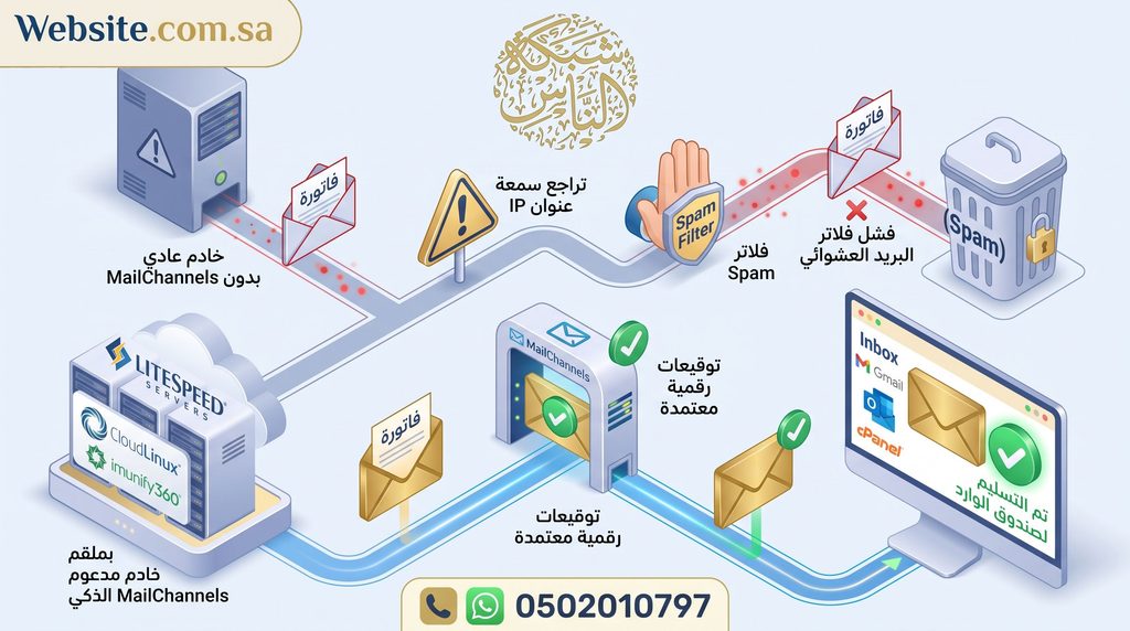 لماذا تذهب فواتير وإيميلات شركتك إلى مجلد الرسائل غير المرغوب فيها Spam أو Junk مسار الرسالة من السيرفر إلى العميل